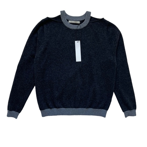 One Grey Day Sweaters - NWT One Grey Day Colorblock Cut Out 100% Cashmere Sweater in Gray Size S